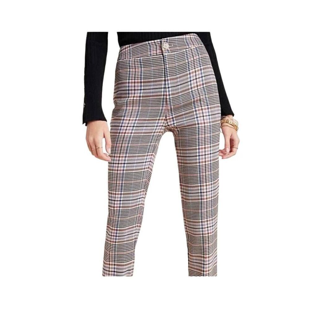 Anthropologie Malcolm plaid tapered trouser pant size  2